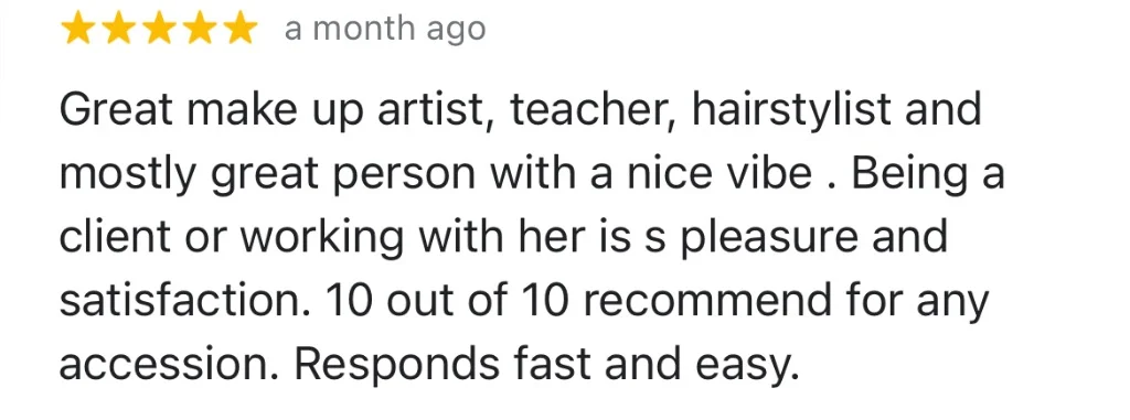 Google Review from student