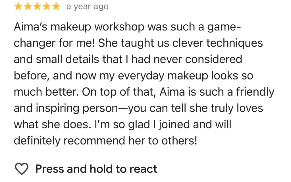 Google Review from student